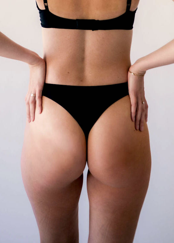 The High-waisted Thong - Midnight Black