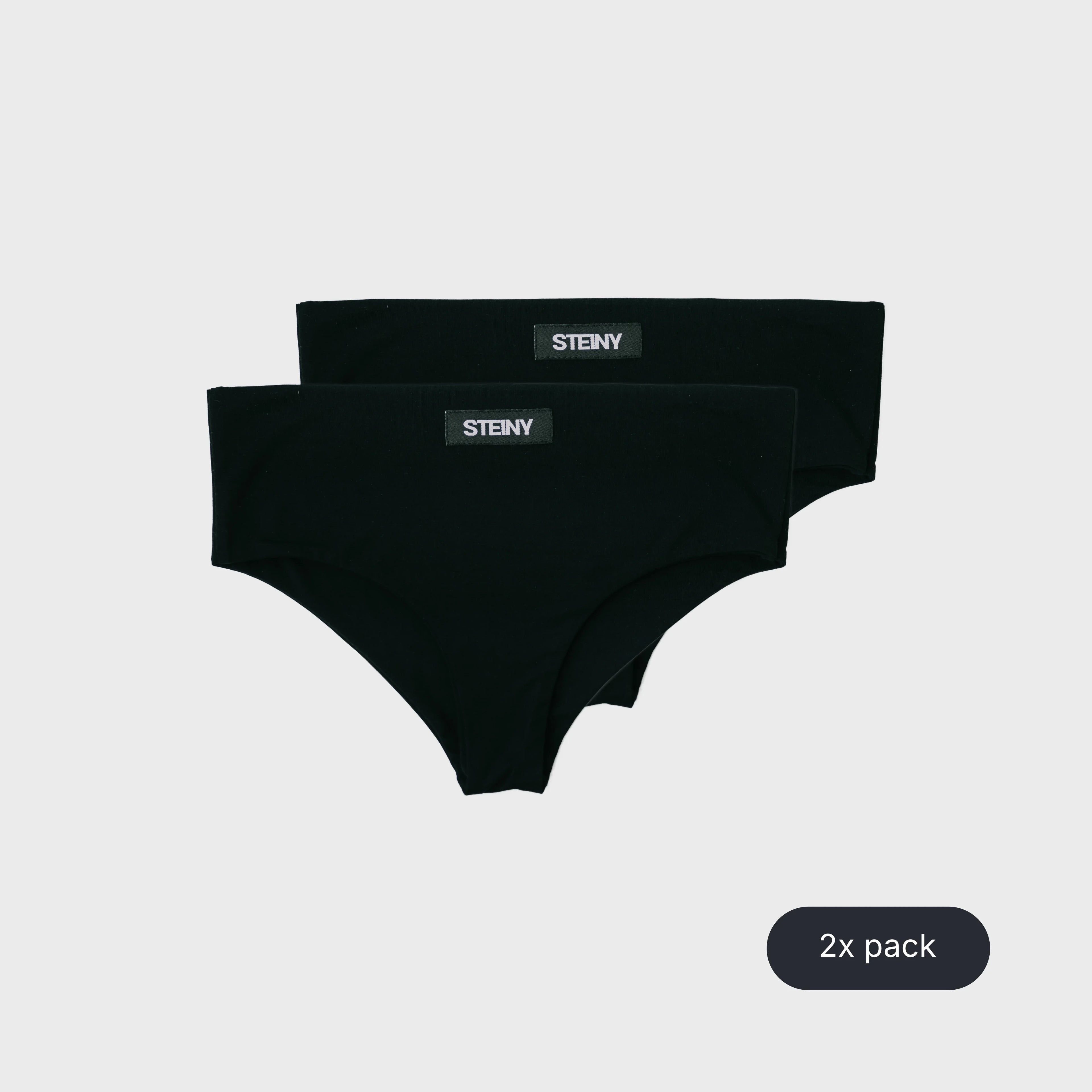 Two pairs of STEINY black bamboo briefs