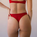 Red bamboo high-waisted thongs